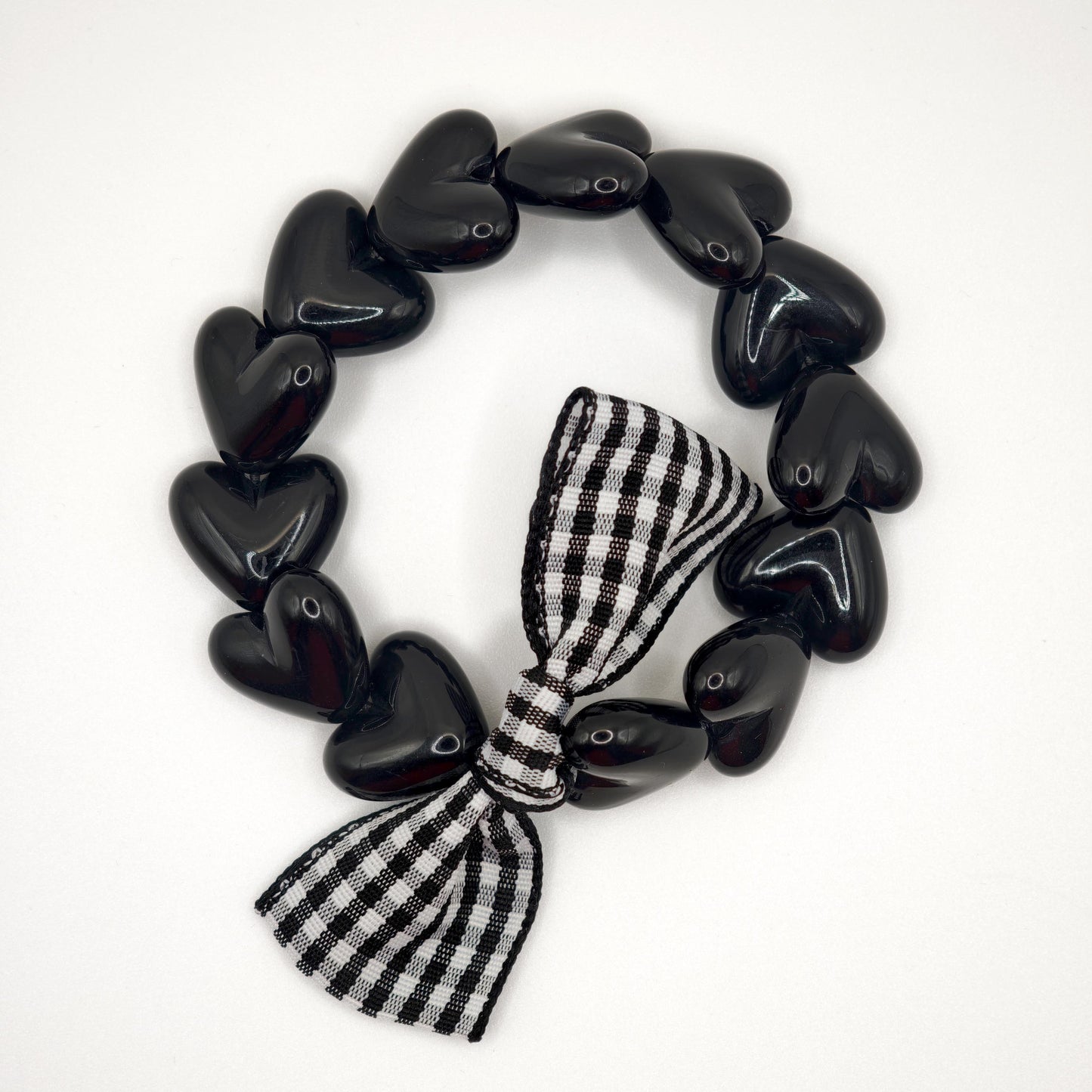 Bracelet GAGA - Only Noir & Noeud Vichy