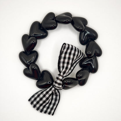 Bracelet GAGA - Only Noir & Noeud Vichy