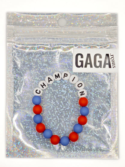 Bracelet GAGA - Bicolor Bleu Pop, Rouge  & Blanc