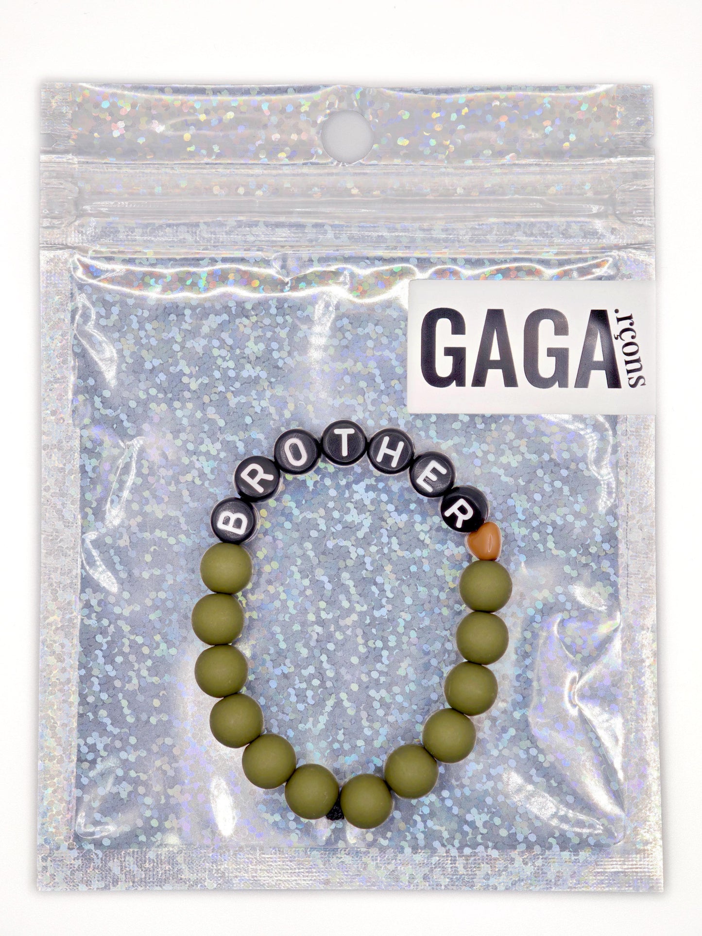 Bracelet GAGA - Vert canopée, mini 🤎 & Noir