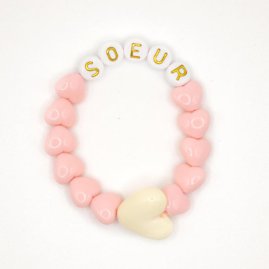 Bracelet GAGA - Candy & Maxi coeur Beige