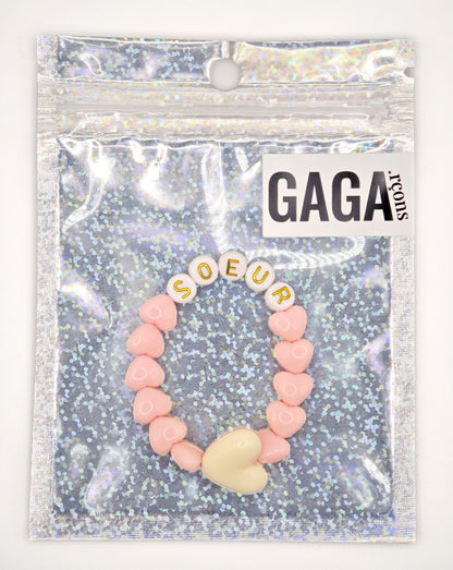 Bracelet GAGA - Candy & Maxi coeur Beige
