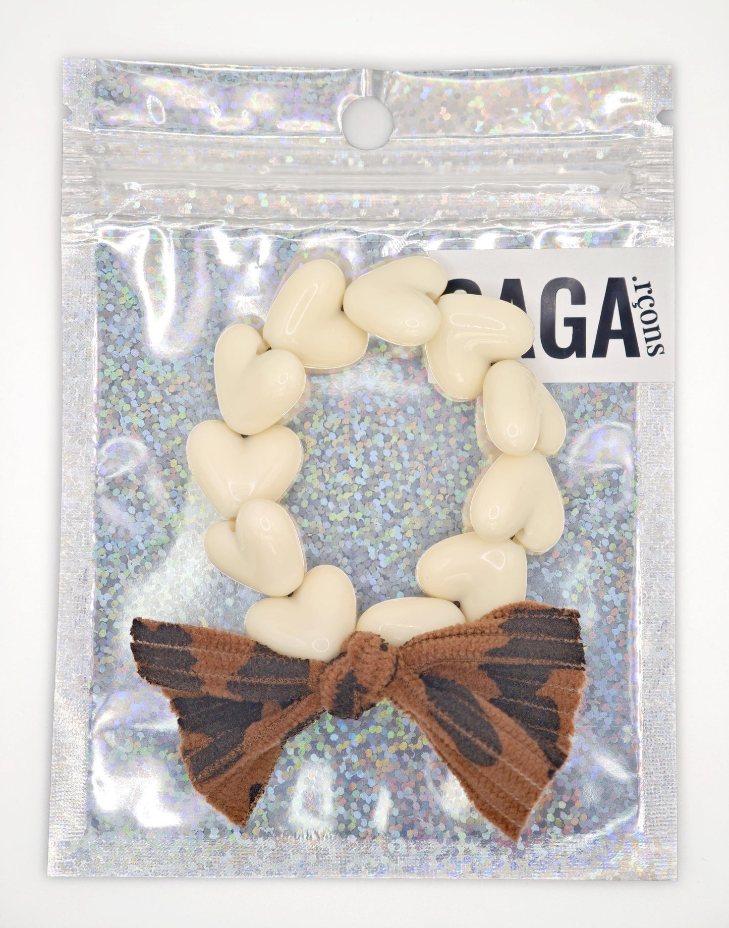 Bracelet GAGA - Only Beige & Maxi Noeud Léopard (enfant)