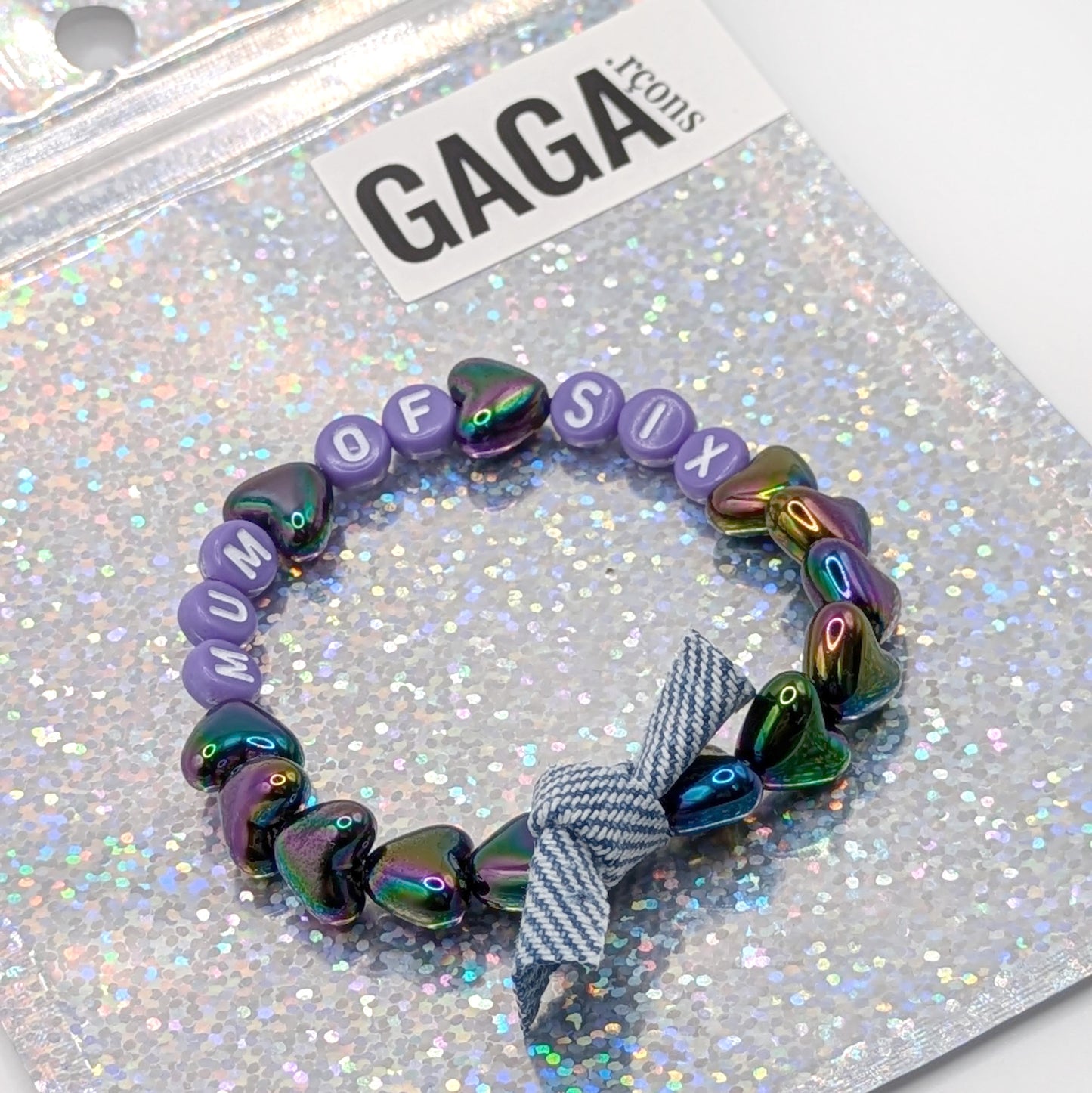 Bracelet GAGA - Noir holographique, Violet & Jean