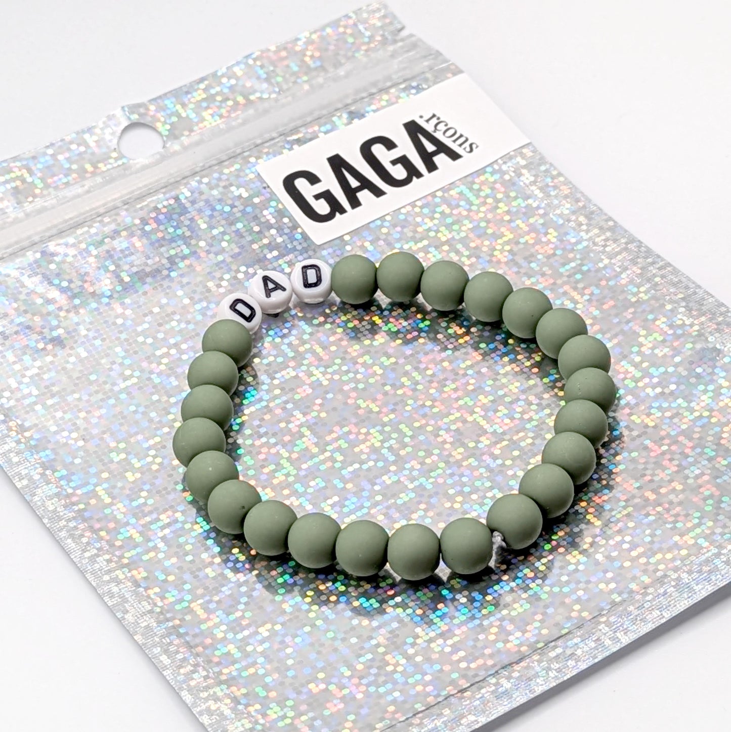 Bracelet GAGA - Vert matcha mat & Blanc