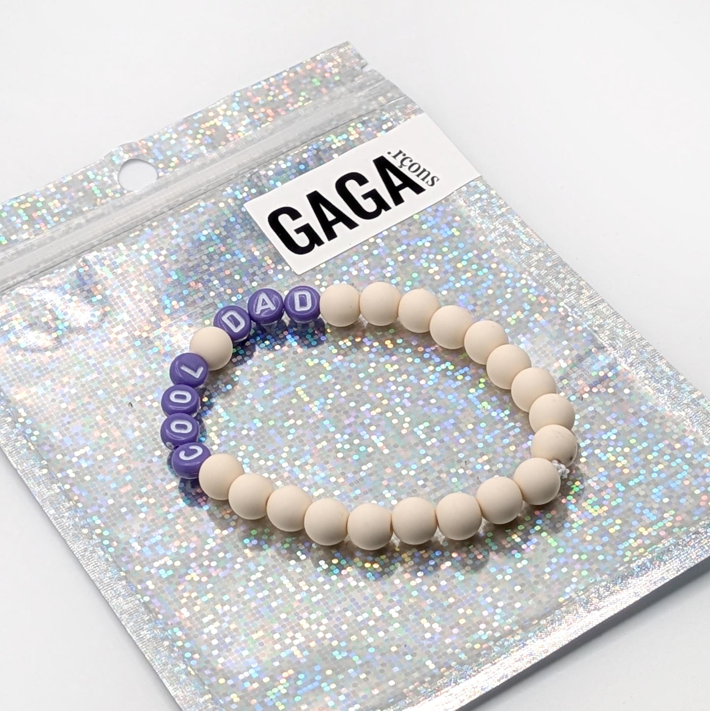 Bracelet GAGA - Ivoire mat & Violet