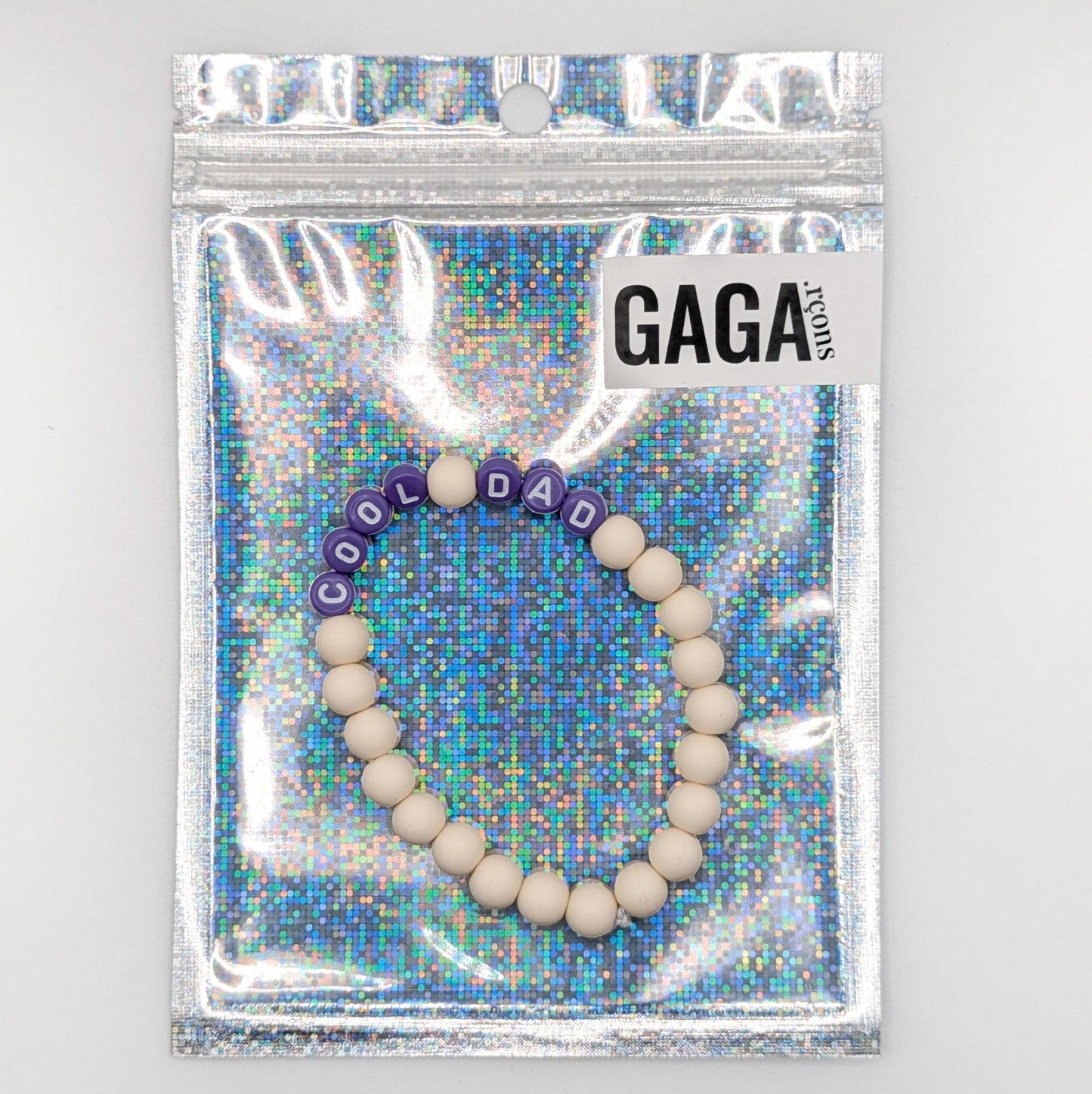 Bracelet GAGA - Ivoire mat & Violet