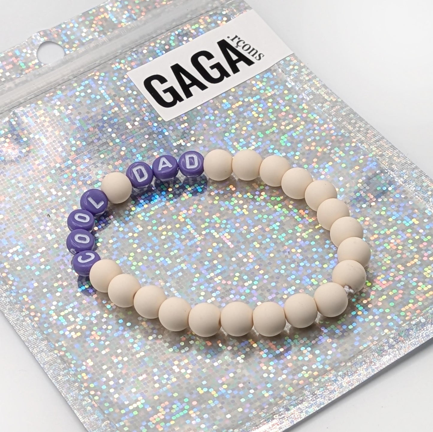 Bracelet GAGA - Ivoire mat & Violet