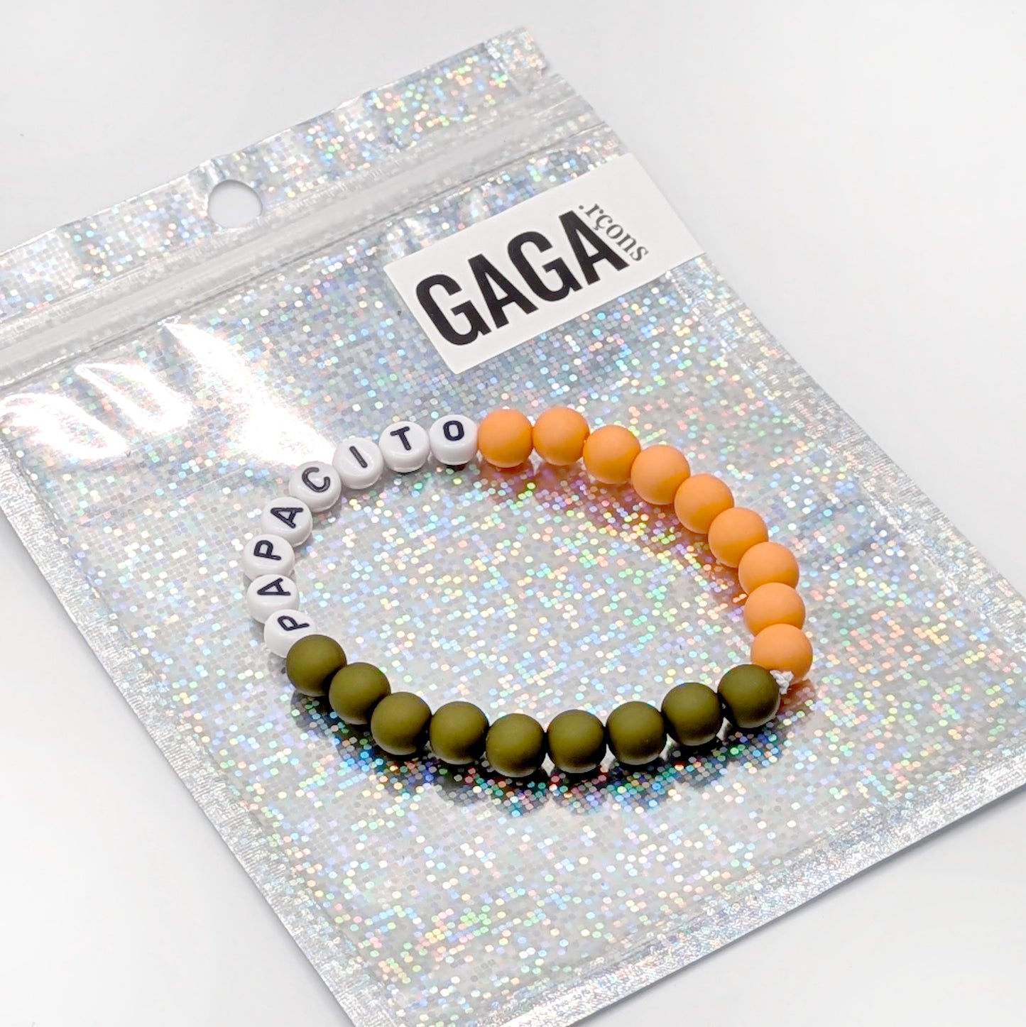 Bracelet GAGA Bicolor - Orange, Kaki mat & Noir