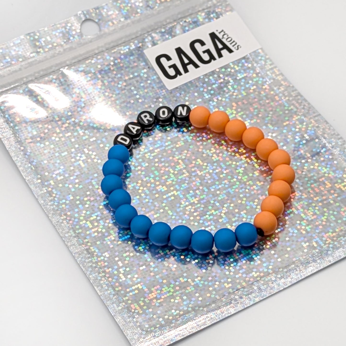 Bracelet GAGA Bicolor - Orange, Bleu royal mat & Noir