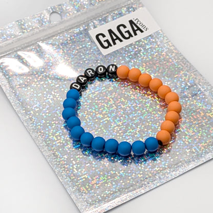 Bracelet GAGA Bicolor - Orange, Bleu royal mat & Noir