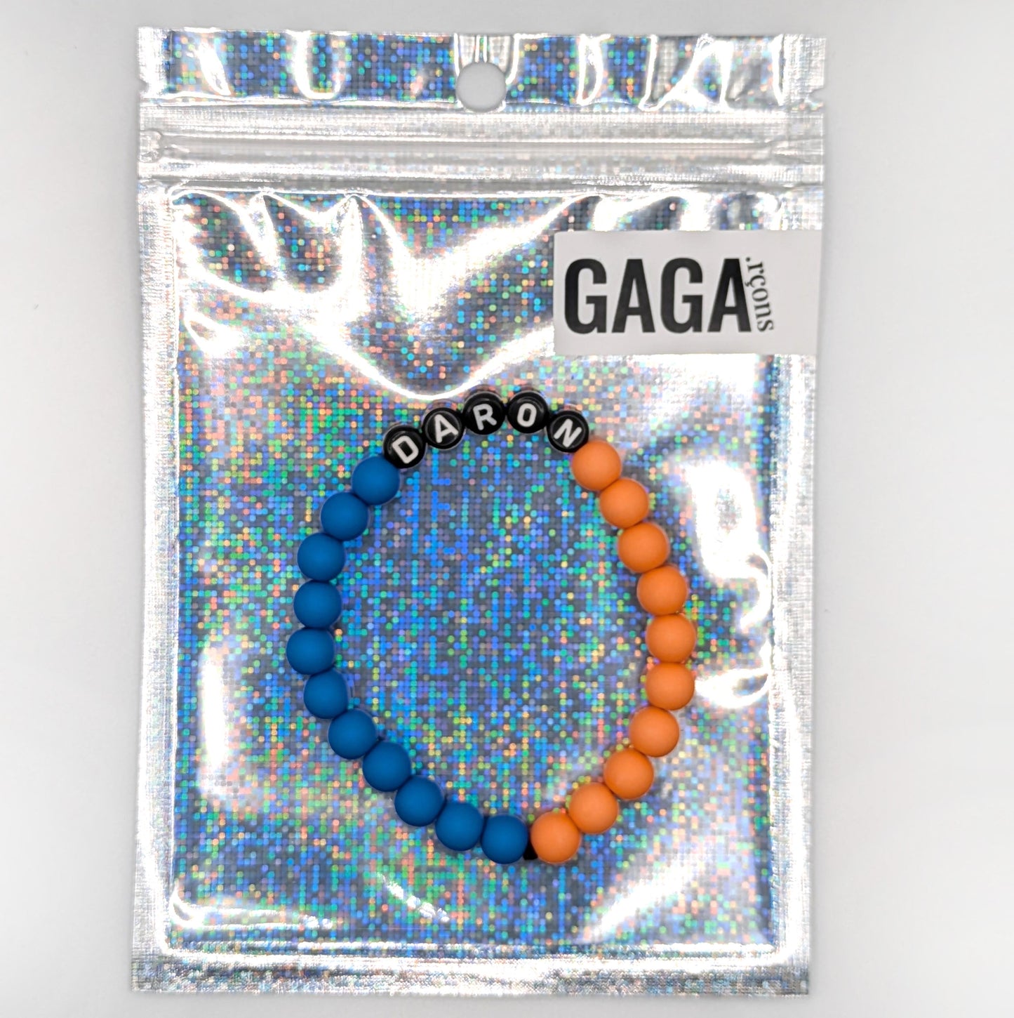 Bracelet GAGA Bicolor - Orange, Bleu royal mat & Noir