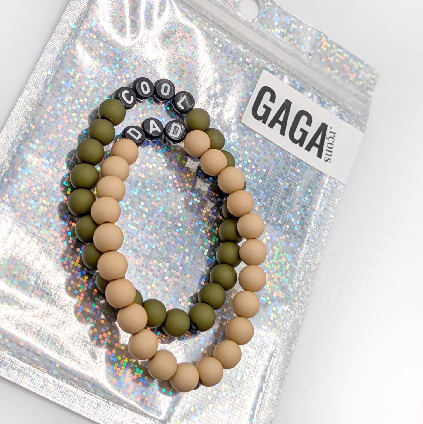 Double Bracelet GAGA - Kaki, Camel & Noir