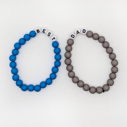 Double Bracelet GAGA - Bleu royal, Gris anthracite & Blanc
