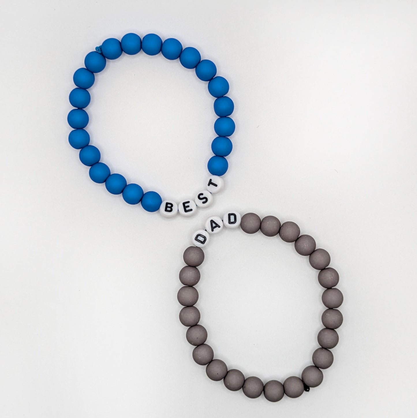 Double Bracelet GAGA - Bleu royal, Gris anthracite & Blanc