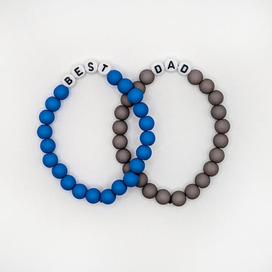 Double Bracelet GAGA - Bleu royal, Gris anthracite & Blanc