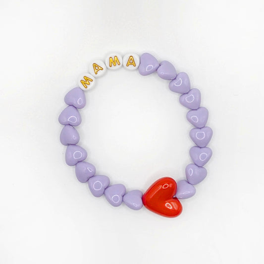Bracelet GAGA - Lila, Blanc doré & Maxi coeur