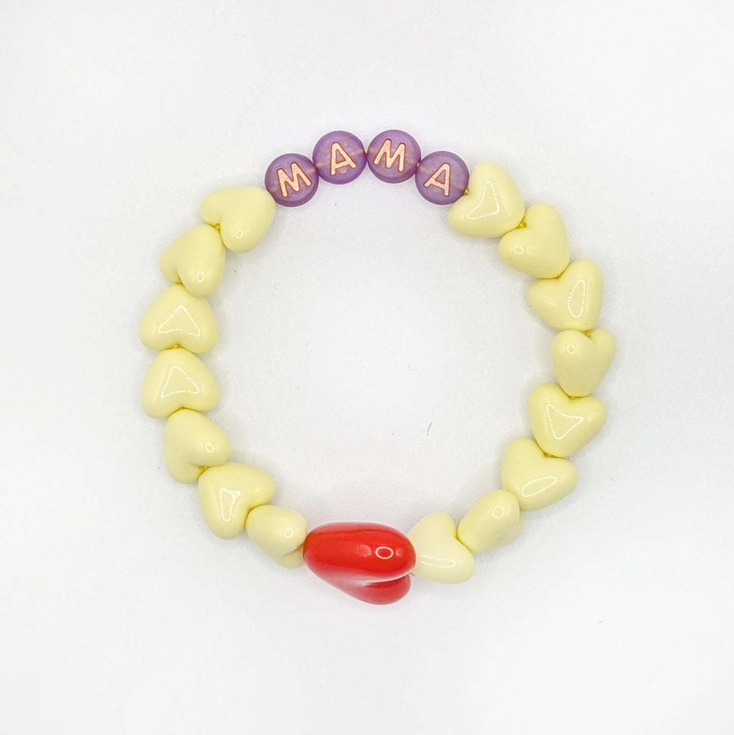 Bracelet GAGA - Citron, Violet doré & Maxi coeur