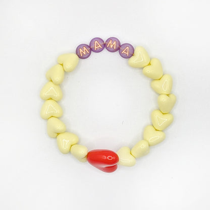 Bracelet GAGA - Citron, Violet doré & Maxi coeur