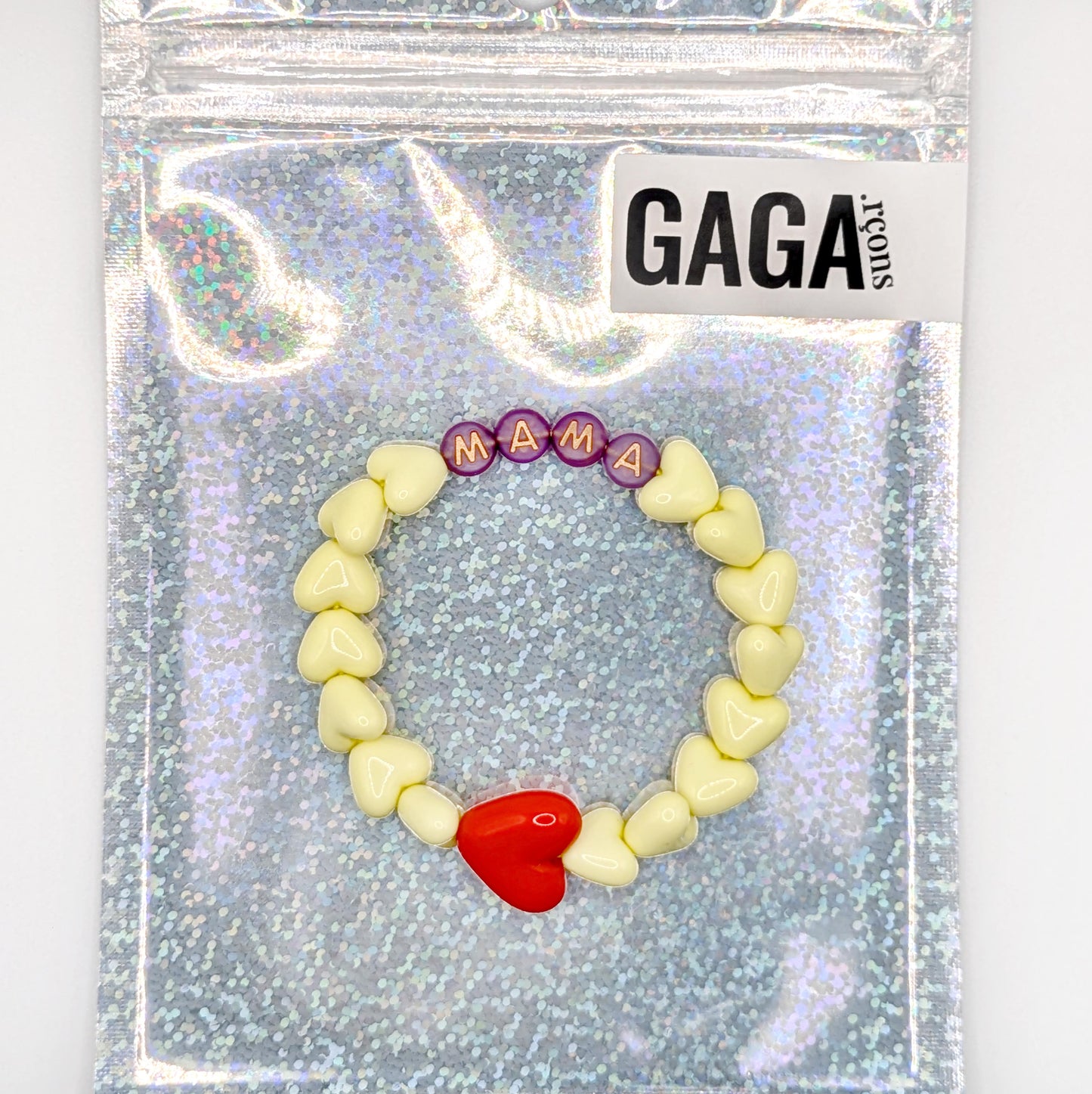 Bracelet GAGA - Citron, Violet doré & Maxi coeur