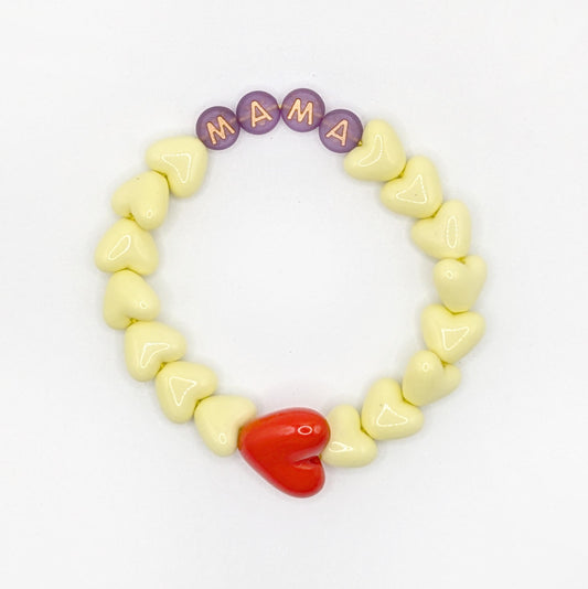 Bracelet GAGA - Citron, Violet doré & Maxi coeur