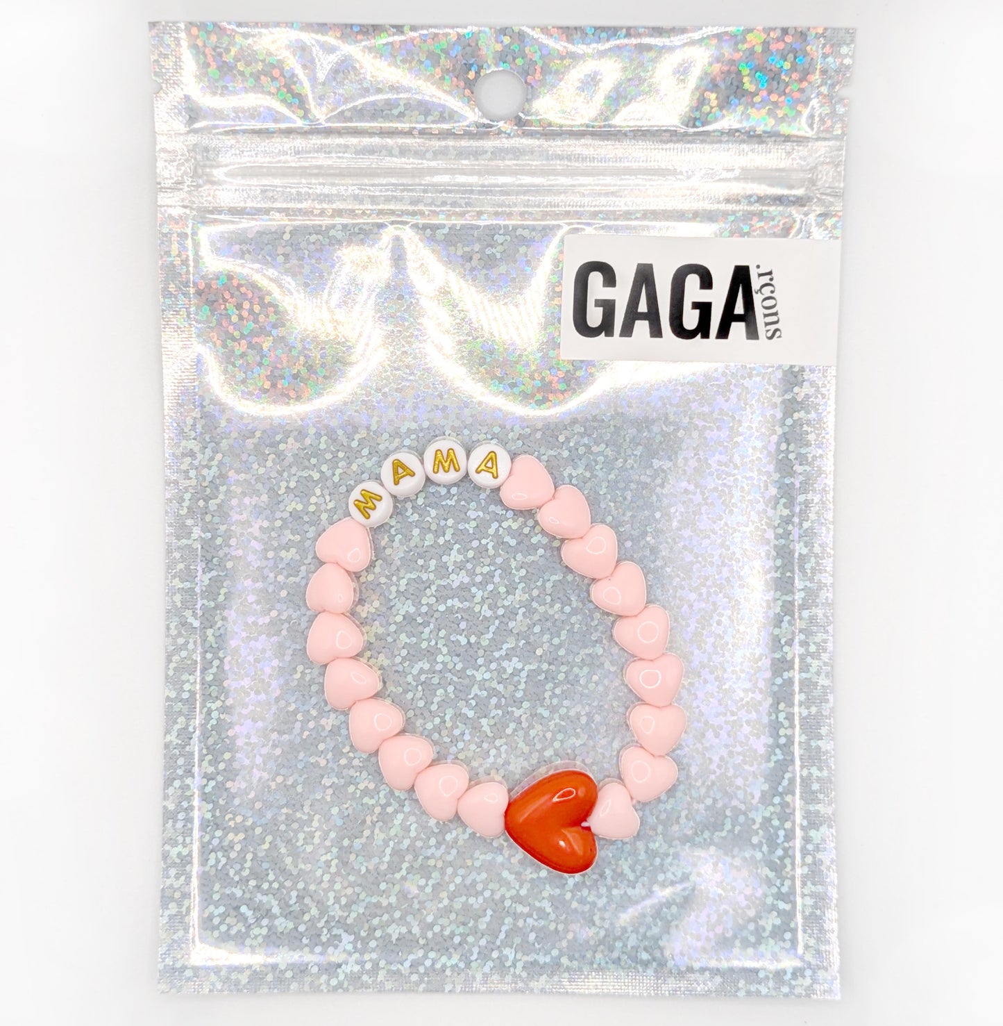 Bracelet GAGA - Candy, Blanc doré & Maxi coeur