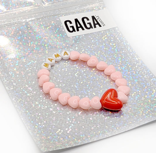 Bracelet GAGA - Candy, Blanc doré & Maxi coeur