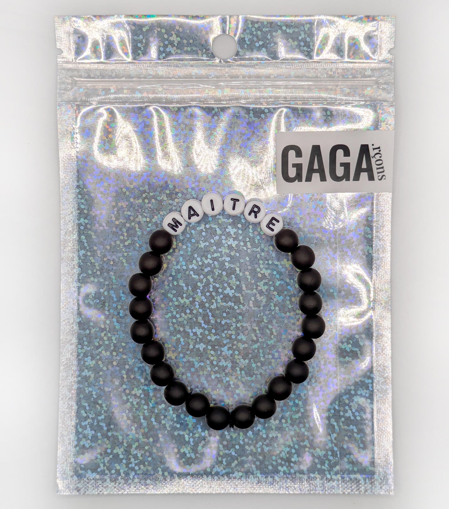 Bracelet GAGA - Noir mat & Blanc