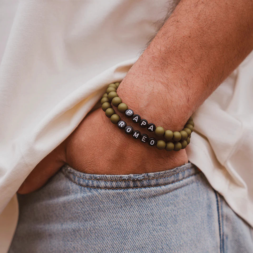 Bracelet GAGA - Kaki mat & Noir