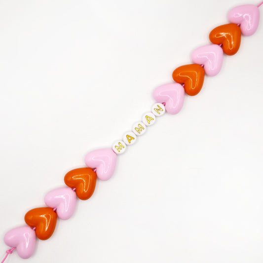 Bracelet GAGA - Maxi Orange & Rose pastel