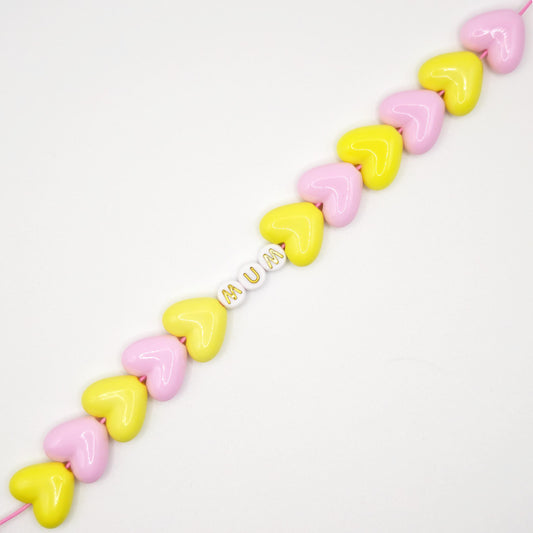 Bracelet GAGA - Maxi Rose pastel & Jaune pep's