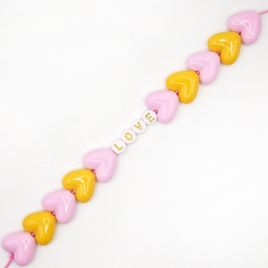 Bracelet GAGA - Maxi Ocre & Rose pastel